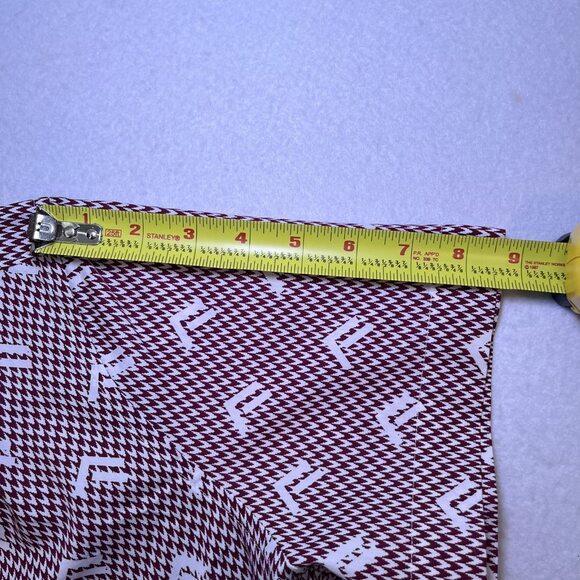 Perry Ellis SLIM FIT short sleeve button down shirt cotton maroon white mens L - Picture 11 of 12